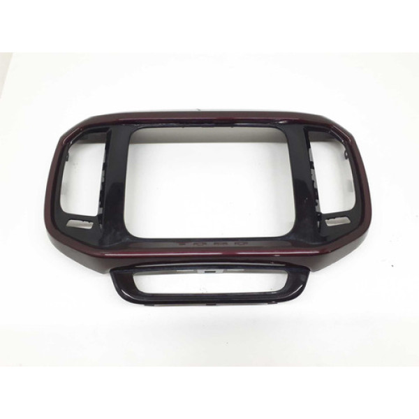 Moldura Multimídia Fiat Toro 2016 A 2021 Vermelho